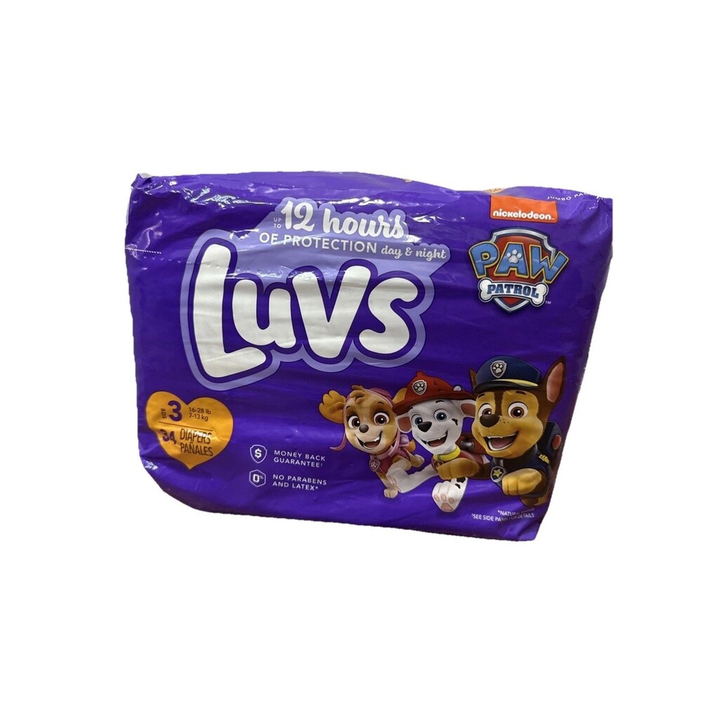 Luvs Diapers Size 3 Paw Patrol Diapers 34 Count New